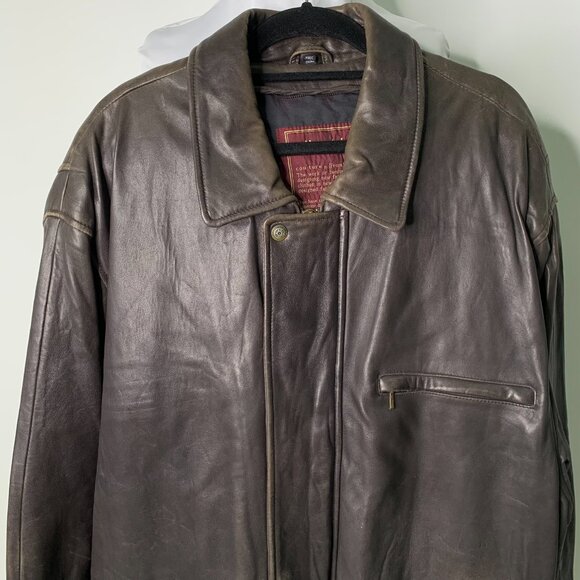 Cou-ture by J. Park Men's Brown Leather Button Front Jacket Size XL - Picture 2 of 10